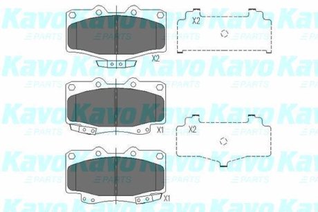 PARTS TOYOTA Гальмівні колодки LandCruiser 3,0-3,4 -02 KAVO KBP9054