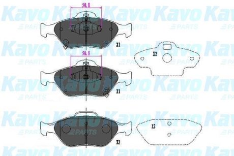 PARTS TOYOTA гальмівні колодки передн. Yaris 05- KAVO KBP9091 (фото 1)