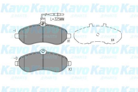 PARTS CITROEN Гальмівні колодки передн.JumpyFiat ScudoPeugeot Expert 07- (с датчиком) KAVO KBP9148