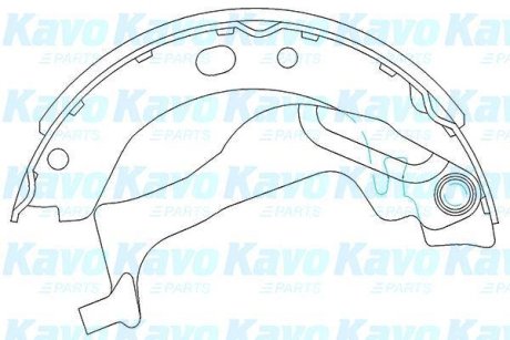 PARTS TOYOTA колодки ручного гальма Corolla 02- KAVO KBS9909 (фото 1)