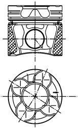 Поршень з кільцями, стандарт KOLBENSCHMIDT 99535600