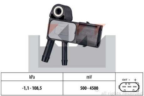 493 269 Датчик тиску вихлопних газів (аналог EPS 1.993.269/Facet 10.3269) KW 493269 (фото 1)