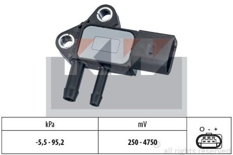 493 297 Датчик тиску вихлопних газів (аналог EPS 1.993.297/Facet 10.3297) KW 493297