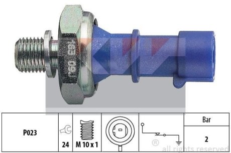 500 163 Датчик тиску масла (аналог EPS 1.800.163/Facet 7.0163) KW 500163 (фото 1)