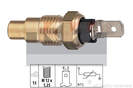 530 121 Датчик температури охолодж. рідини/масла/топлива (аналог EPS 1.830.121/Facet 7.3121) KW 530121 (фото 1)