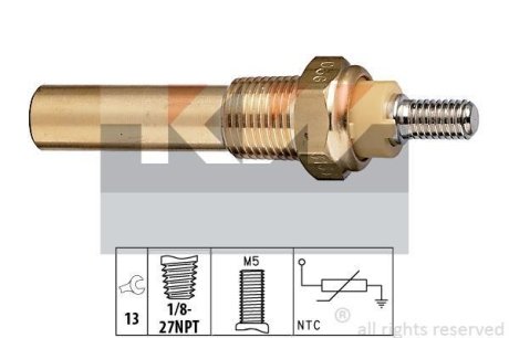 530 135 Датчик температури охолодж. рідини/масла/топлива (аналог EPS 1.830.135/Facet 7.3135) KW 530135 (фото 1)