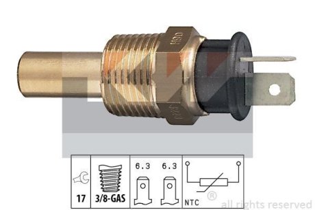 530 228 Датчик температури охолодж. рідини/масла/топлива (аналог EPS 1.830.228/Facet 7.3228) KW 530228