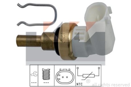 530 360 Датчик температури охолодж. рідини/масла/топлива (аналог EPS 1.830.360 /Facet 7.3360) KW 530360 (фото 1)
