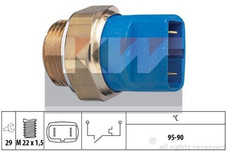 550 032 Датчик включення вентилятора (аналог EPS 1.850.032/Facet 7.5032) KW 550032 (фото 1)
