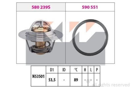 580 239 Термостат (аналог EPS 1.880.239/Facet 7.8239) KW 580239 (фото 1)