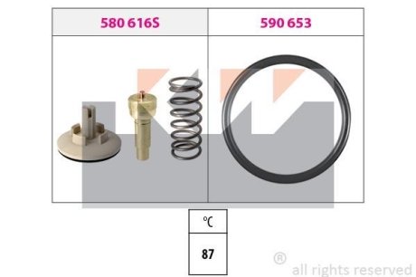 580 616 Термостат (аналог EPS 1.880.616 /Facet 7.8616) KW 580616