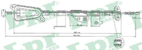 Трос ручного гальма LPR C0482B (фото 1)