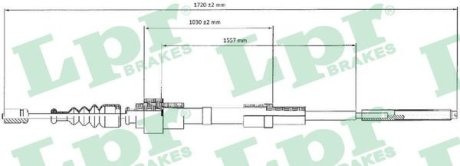 Трос ручного тормоза LPR C0956B