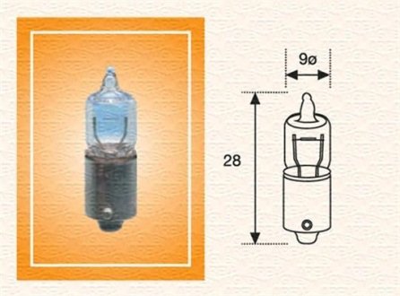 H6W 12 Лампа розжарювання (12V H6W) MAGNETI MARELLI 002701100000 (фото 1)