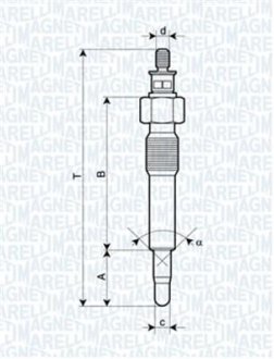 GLOW PLUG LANCIA, OPEL, PEUGEOT, RENAULT [] MAGNETI MARELLI 062583202304