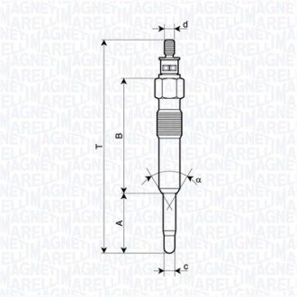 HONDA свічка розжарювання ACCORD 2.0TDI 95- MAGNETI MARELLI 062900126304 (фото 1)