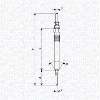 Свічка розжарювання (керамічна) BMW 3 E90 316d/318d 07- MAGNETI MARELLI 062900130304