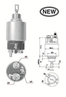 Втягувальне реле стартера CITROEN Jumper 2,0 9-, Berlingo 1,8 97- MAGNETI MARELLI 940113050554 (фото 1)