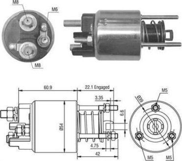 Втягувальне реле FORD Fiesta -02 - [940113050016] MAGNETI MARELLI AME0016 (фото 1)