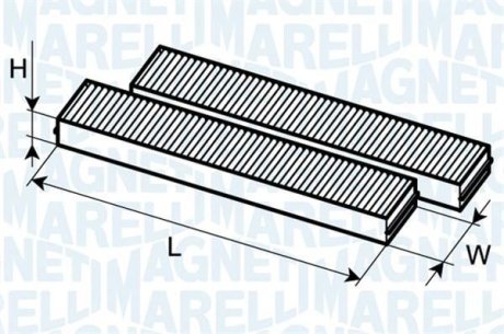 VW фільтр салону (2шт.) AUDI A6 MAGNETI MARELLI BCF261