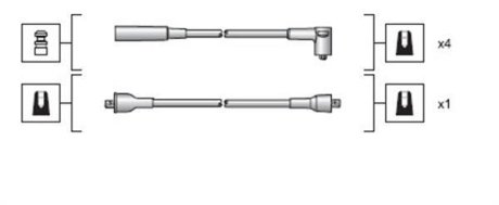 Високовольтні дроти DACIA 1210,1310 HONDA PRELUDE II,III LADA NIVA MAZDA 626 NISSAN PRAIRIE PRO,TERRANO I,II SEAT MAGNETI MARELLI MSK1023 (фото 1)