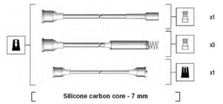 Комплект високовольтних проводів OPEL OMEGA 1,8/2,0 IE 87-94 [941125250677] MAGNETI MARELLI MSK677