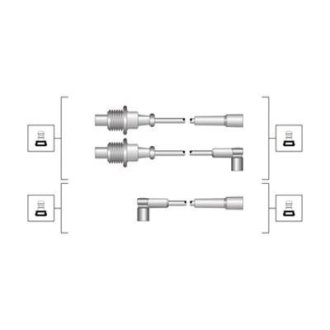 Комплект високовольтних проводів CITROEN BX, ZX PEUGEOT 205, 309, 405 [941319170118] MAGNETI MARELLI MSQ0118 (фото 1)