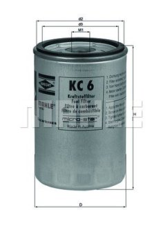 Фильтр топливный MAHLE / KNECHT KC 6
