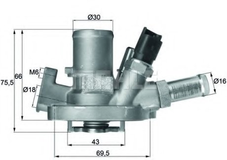 Термостат MAHLE / KNECHT TI15180 (фото 1)