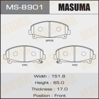 Колодки тормозные передн Honda Accord (09-12) (MS-8901) MASUMA MS8901
