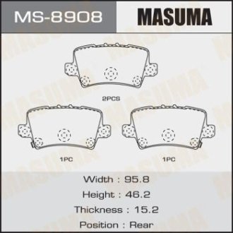 Колодки тормозные задн Honda Civic (06-12) (MS-8908) MASUMA MS8908 (фото 1)