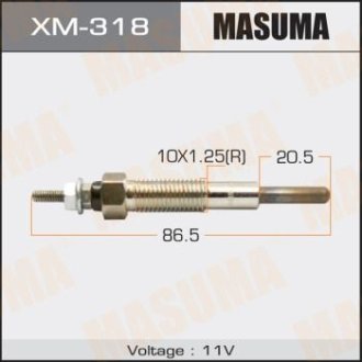 Свеча накала PM-164 /4D56 (XM-318) MASUMA XM318 (фото 1)