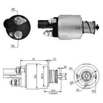 AUDI Втягуюче реле стартера A3 (8P1) 2.0 TDI 06-12, A4 B6 (8E2) 2.4 01-04, SEAT ALTEA XL 1.6 06-, SKODA FABIA II (542) 1.6 07-14, OCTAVIA II Combi 2.0 TDI 06-10 MEAT&DORIA 46126 (фото 1)