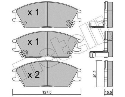 Комплект гальмівних колодок (дискових) Metelli 2200811