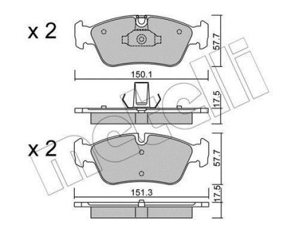 Комплект гальмівних колодок (дискових) Metelli 2202600