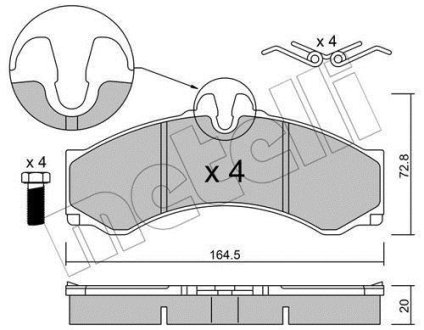 Комплект гальмівних колодок (дискових) Metelli 2202621