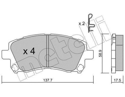 Комплект гальмівних колодок (дискових) Metelli 2202960