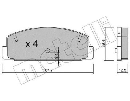 Комплект гальмівних колодок (дискових) Metelli 2203022 (фото 1)