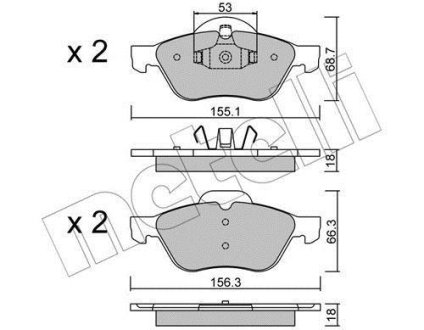 Комплект гальмівних колодок (дискових) Metelli 2203350 (фото 1)