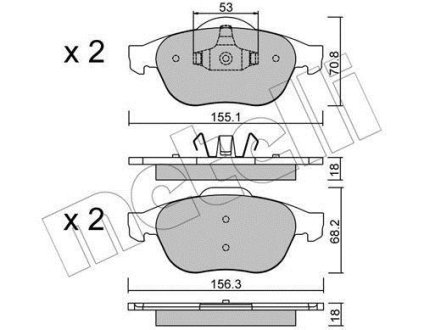 Комплект гальмівних колодок Metelli 22-0336-0