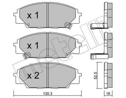 Комплект гальмівних колодок (дискових) Metelli 2204350 (фото 1)