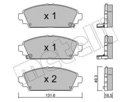 Комплект гальмівних колодок (дискових) Metelli 2204630