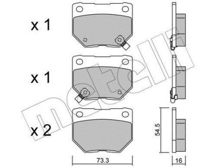 Комплект гальмівних колодок (дискових) Metelli 2205010 (фото 1)