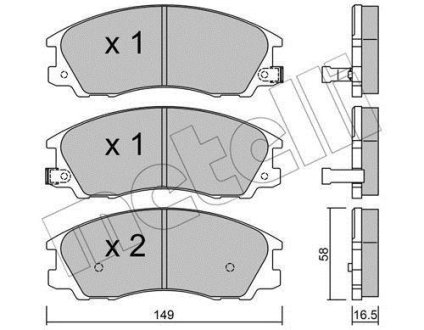 Комплект гальмівних колодок (дискових) Metelli 2205060 (фото 1)