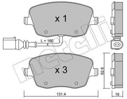 Комплект гальмівних колодок Metelli 22-0547-1