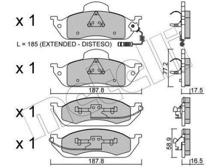 Комплект гальмівних колодок Metelli 22-0569-0