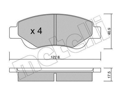 Комплект гальмівних колодок Metelli 22-0637-0