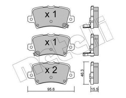 Комплект гальмівних колодок Metelli 22-0729-0