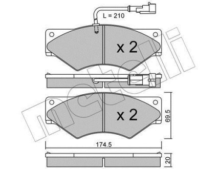 Комплект гальмівних колодок (дискових) Metelli 2208491