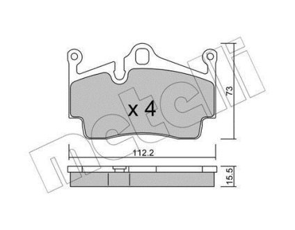 Комплект гальмівних колодок (дискових) Metelli 2208940 (фото 1)